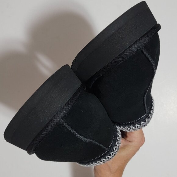 NEW UGG Tasman II Suede Wool Slipper Shoe Black Womens 11 Cozy - Picture 3 of 9